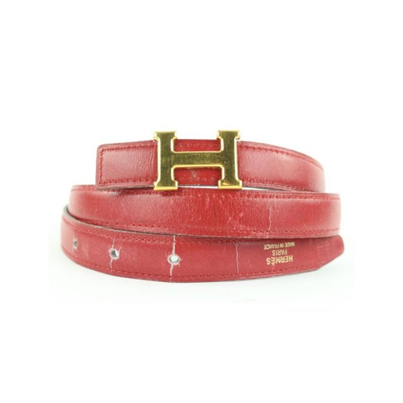 Hermès 18mm Red x Navy x Gold Reversible H Logo Be - Picture 1 of 12
